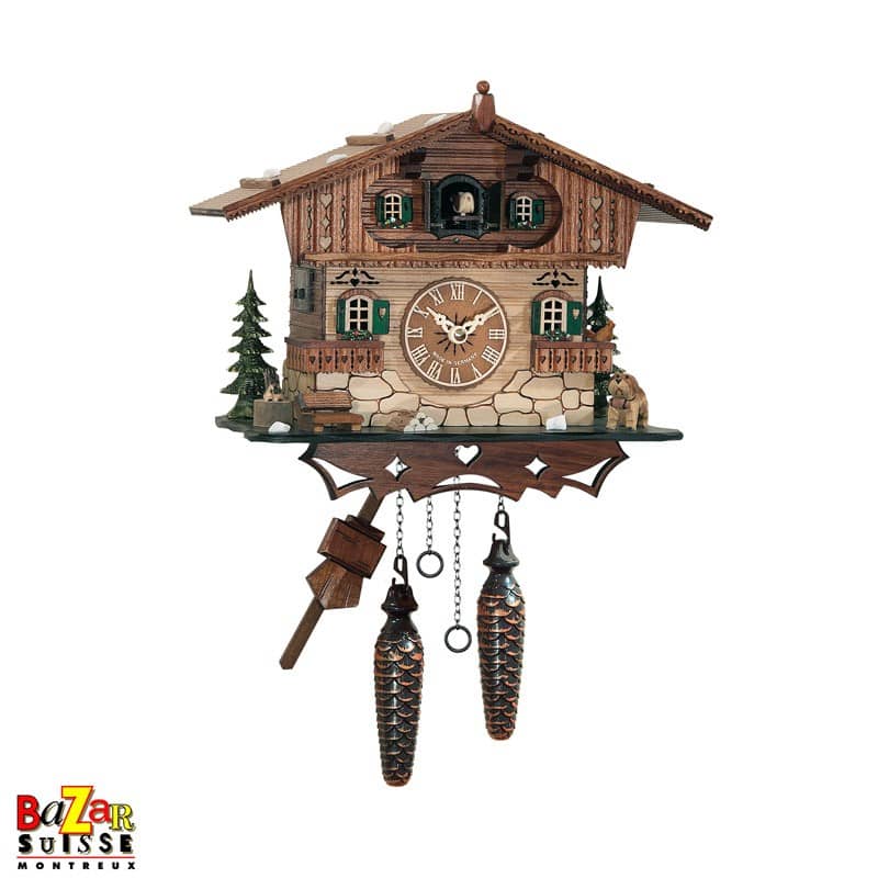 Quarz-Kuckucksuhr - Chalet mit Bernhardiner