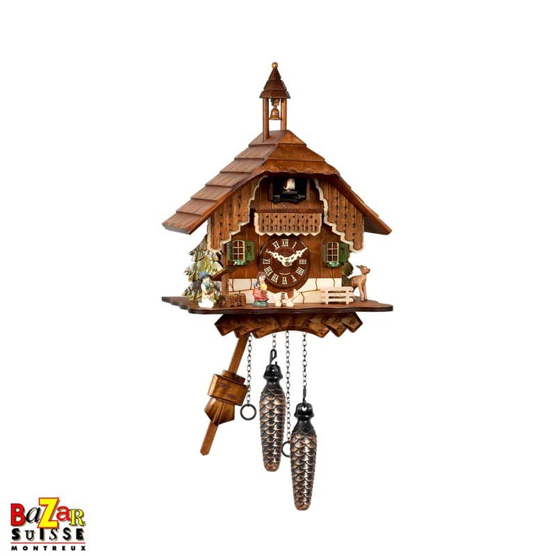 Quarz-Kuckucksuhr – Kinder und Bernhardiner