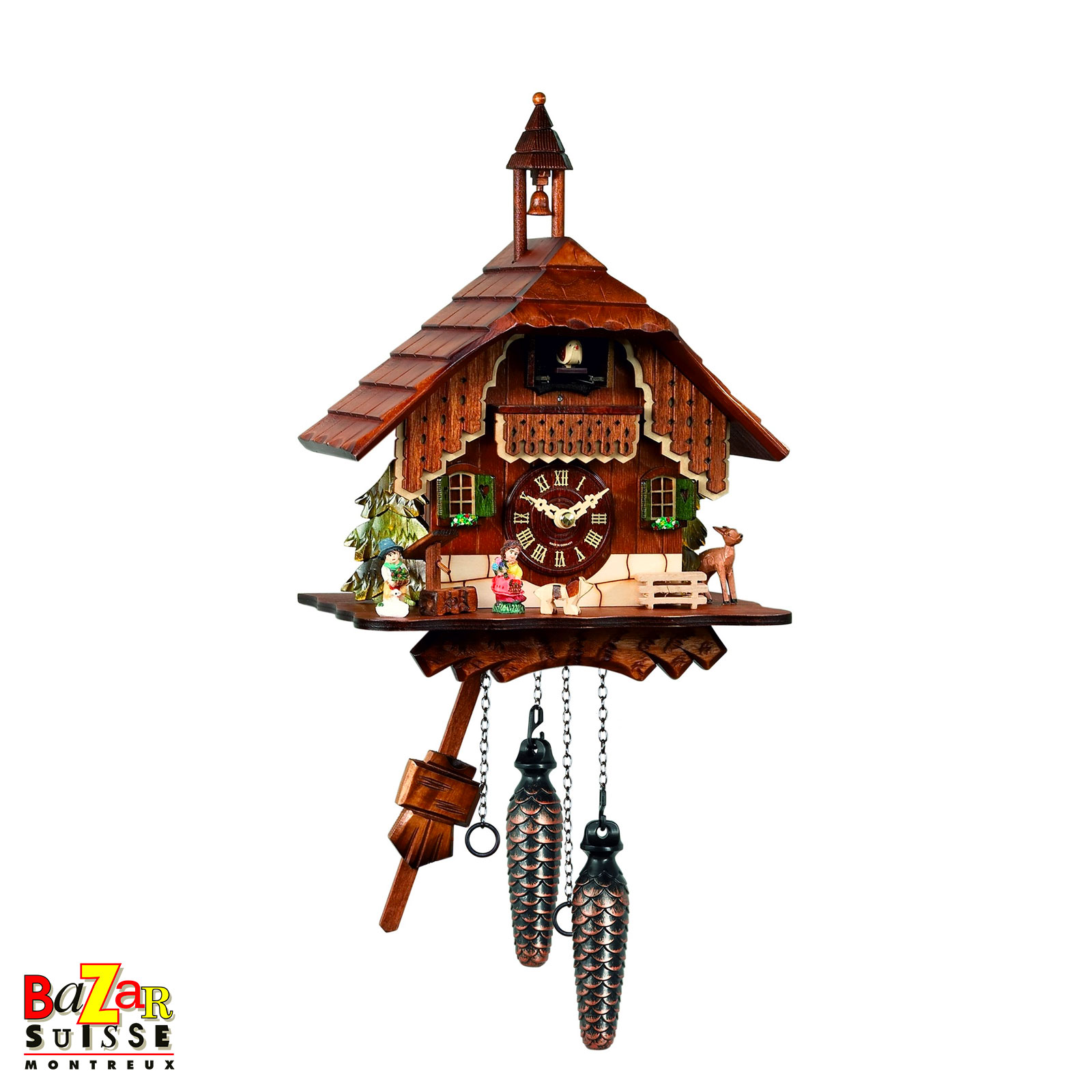 Orologio a cucù al quarzo - bambini, san bernardo - 31 cm