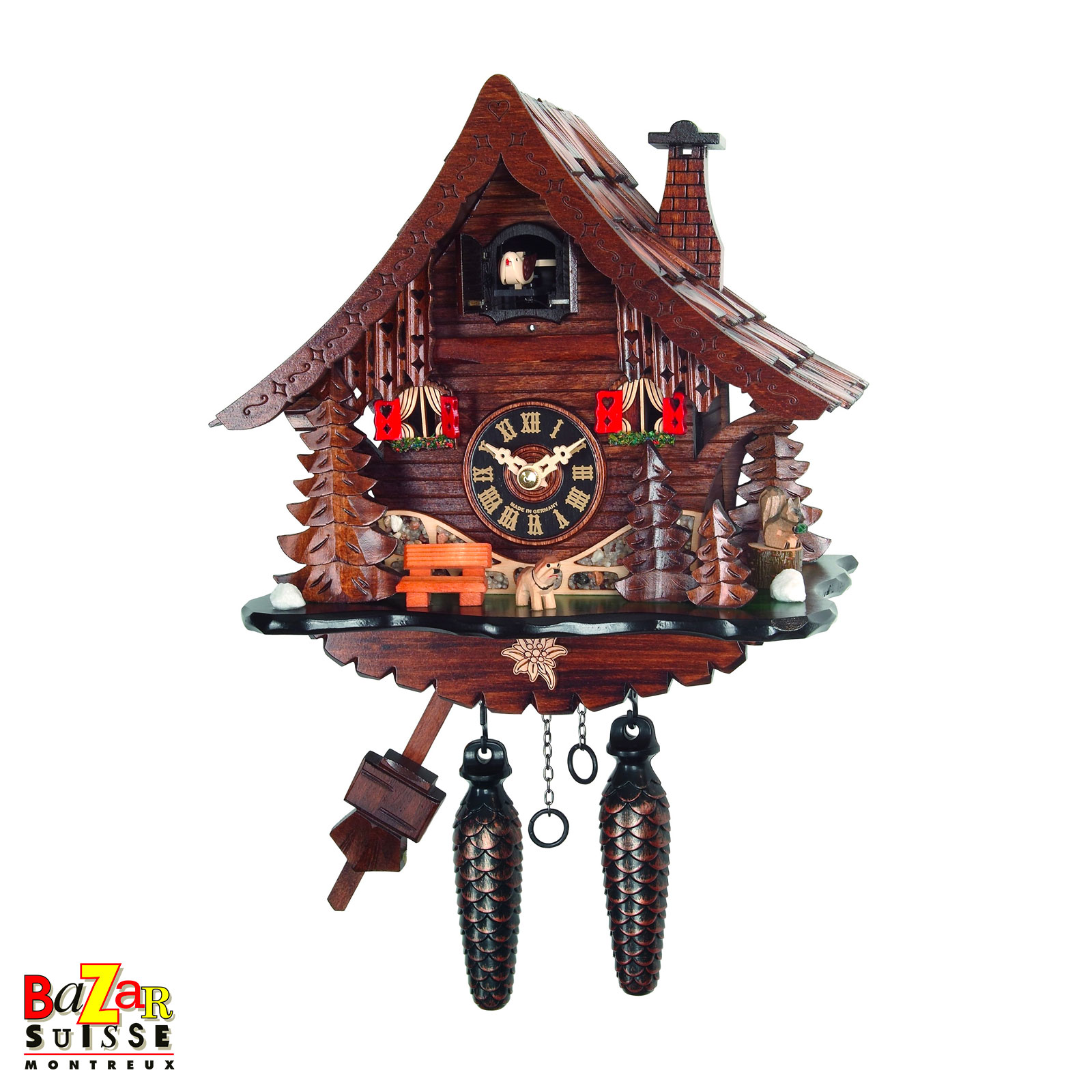 Orologio a cucù al quarzo - San Bernardo - 24 cm