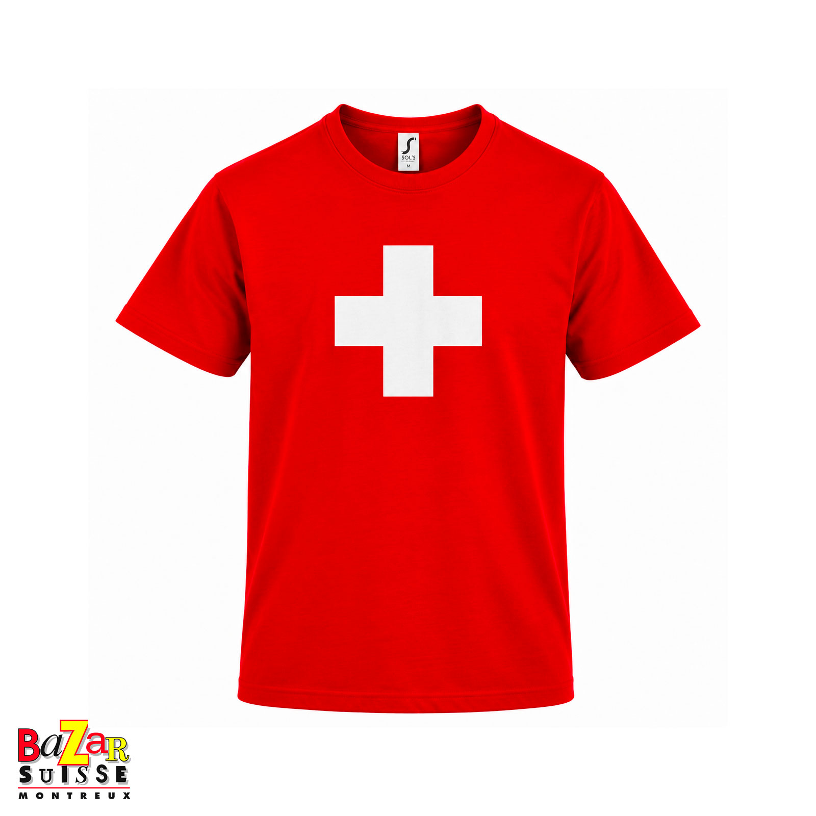 T-Shirt mit Schweizerkreuz - rot