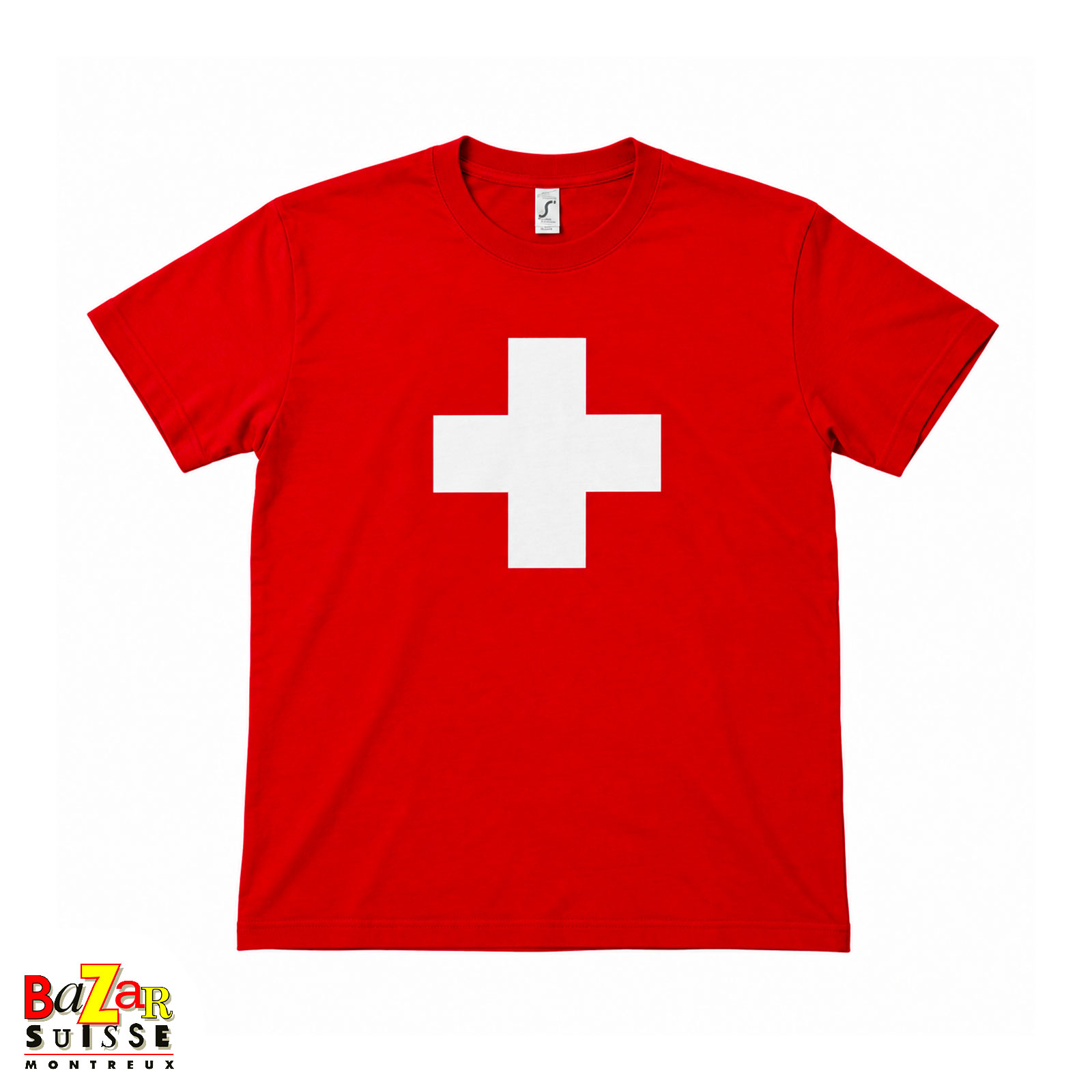 T-shirt à croix suisse - rouge