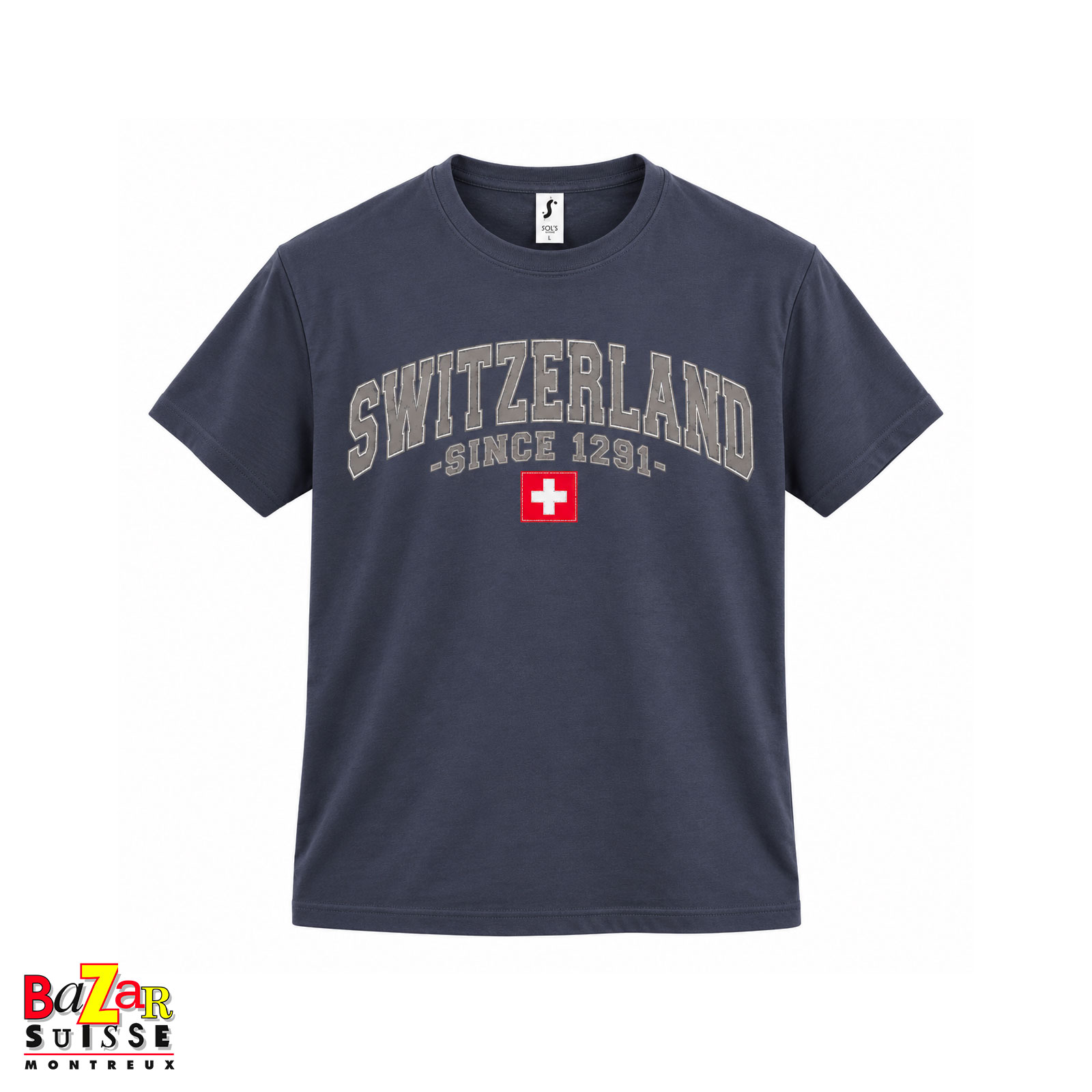 Marineblaues T-Shirt Switzerland Since 1291