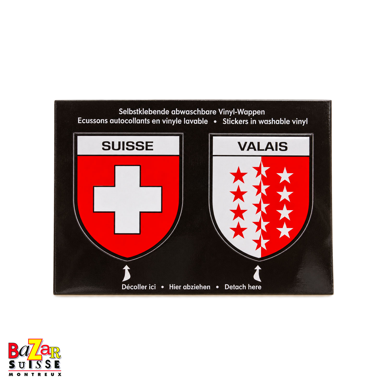 Adesivi degli stemmi della Svizzera e del Vallese - vinile
