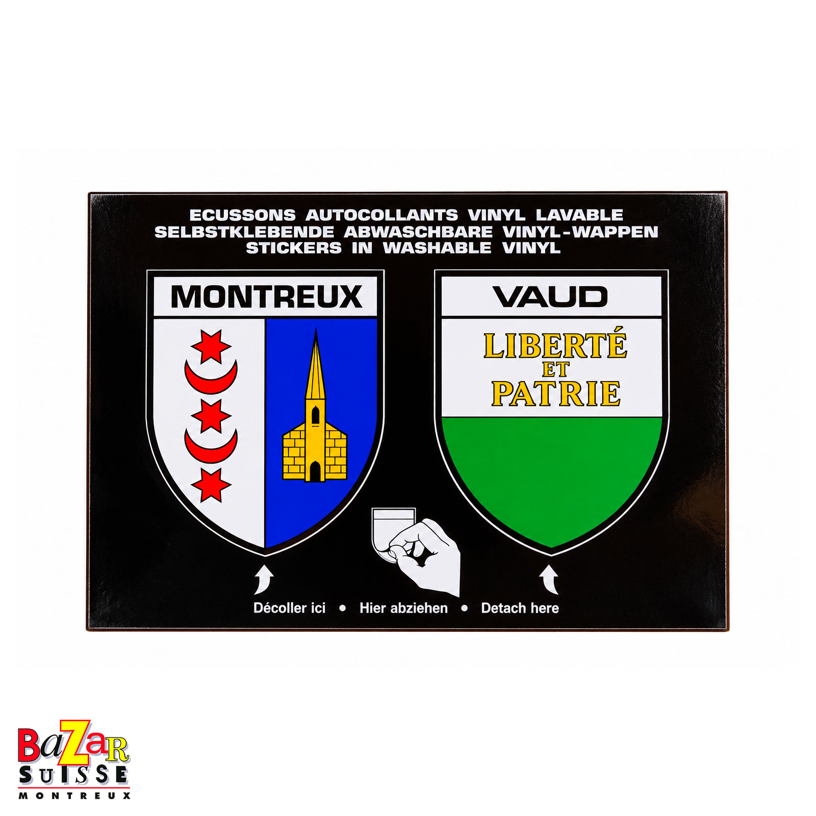 Montreux and Vaud coat-of-arms stickers - vinyl
