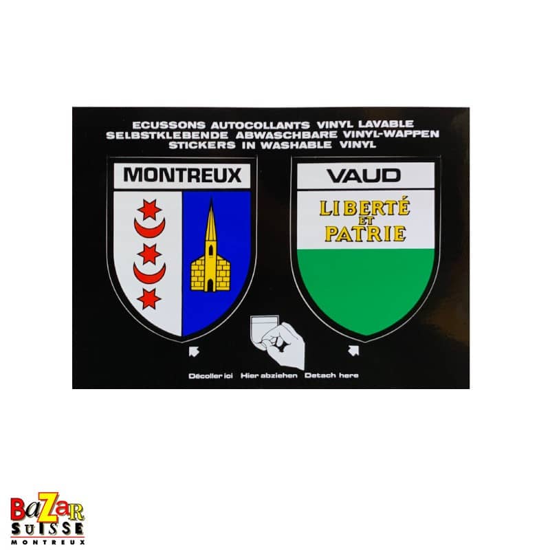 Montreux and Vaud canton coat-of-arms stickers