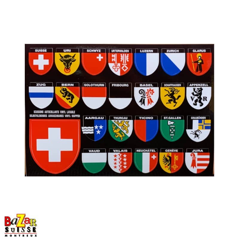 Aufkleber mit den Wappen der Schweizer Kantone