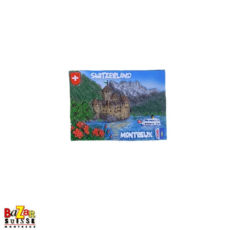 Dekorativer Kühlschrankmagnet - Montreux / Chillon