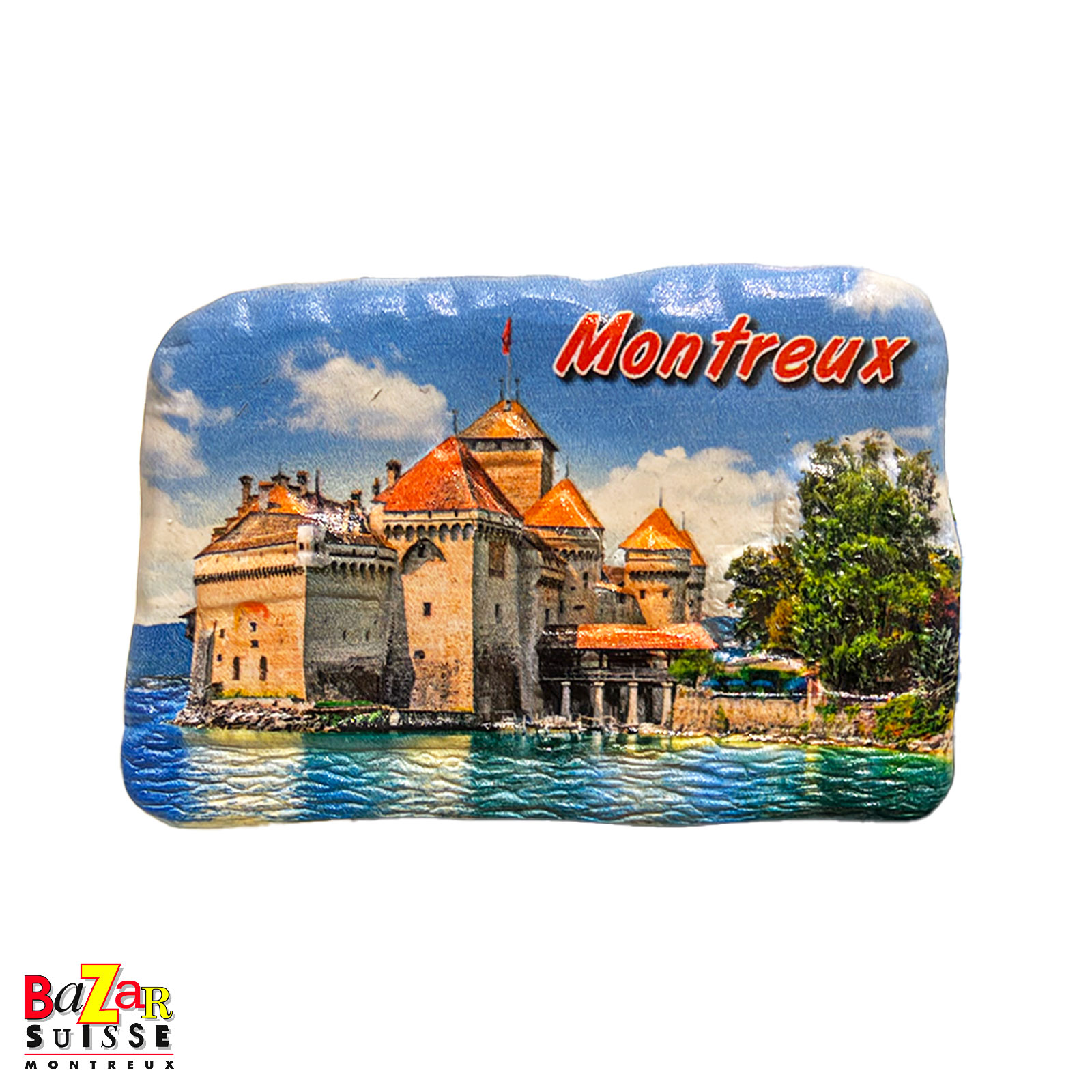 Magnete Montreux - veduta del castello di Chillon - 8 x 5,5 cm