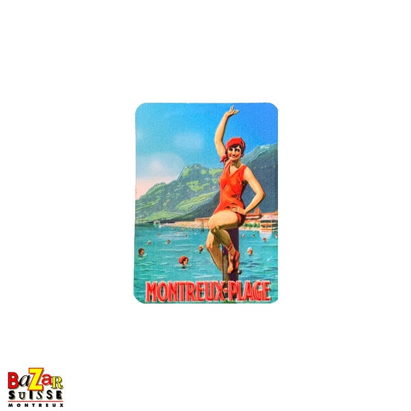 Decorative fridge magnet - Montreux beach