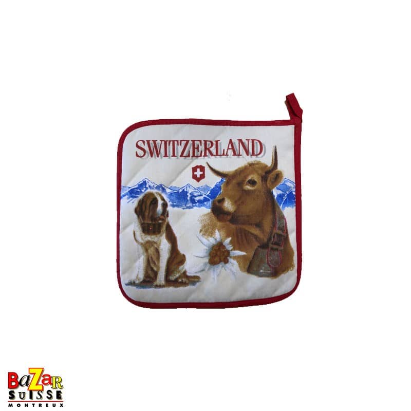 Cow and St.-Bernard dog potholder