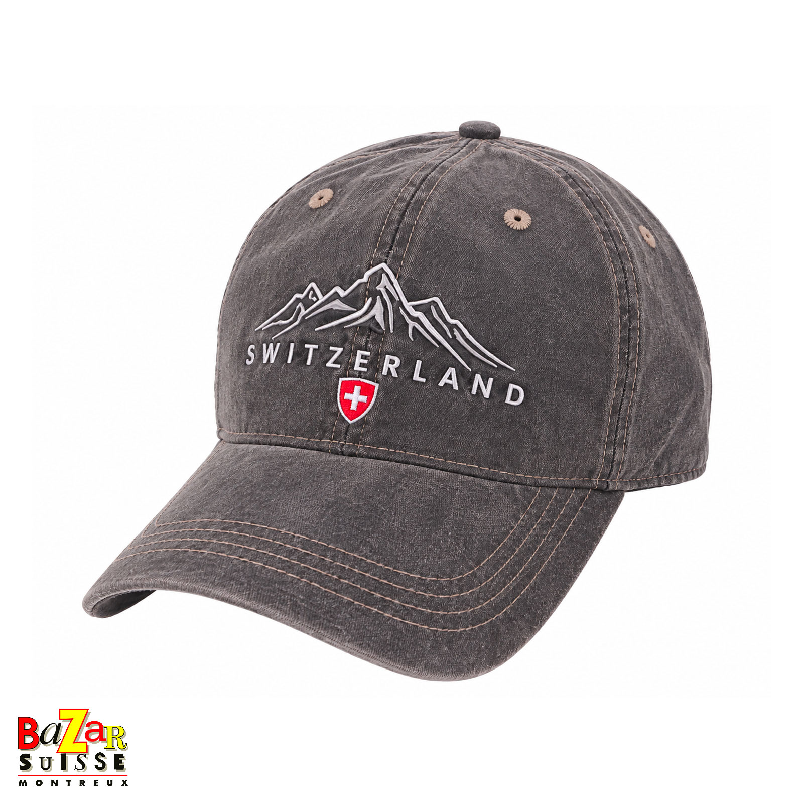 Black denim Switzerland cap