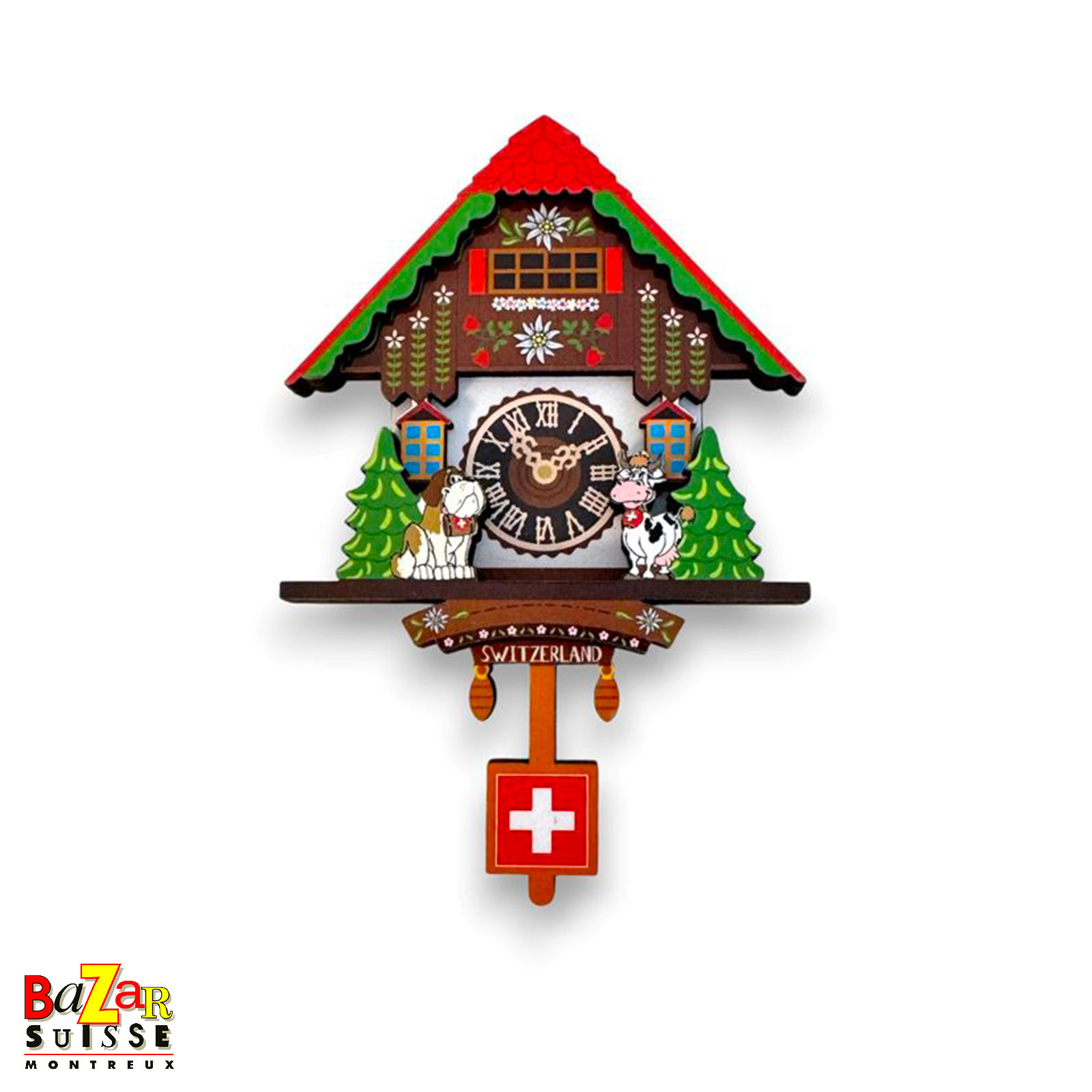 Aimant coucou suisse en bois
