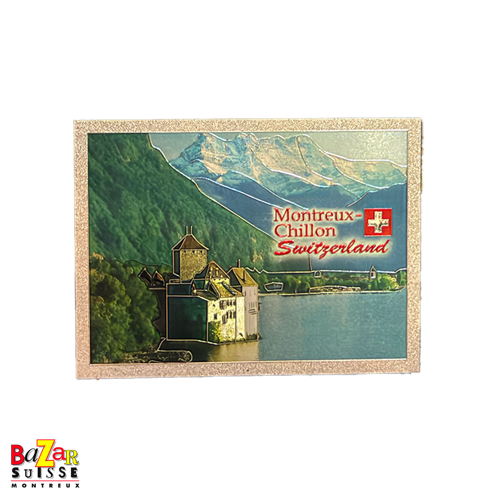 Magnete Montreux/Chillon con cornice brillante