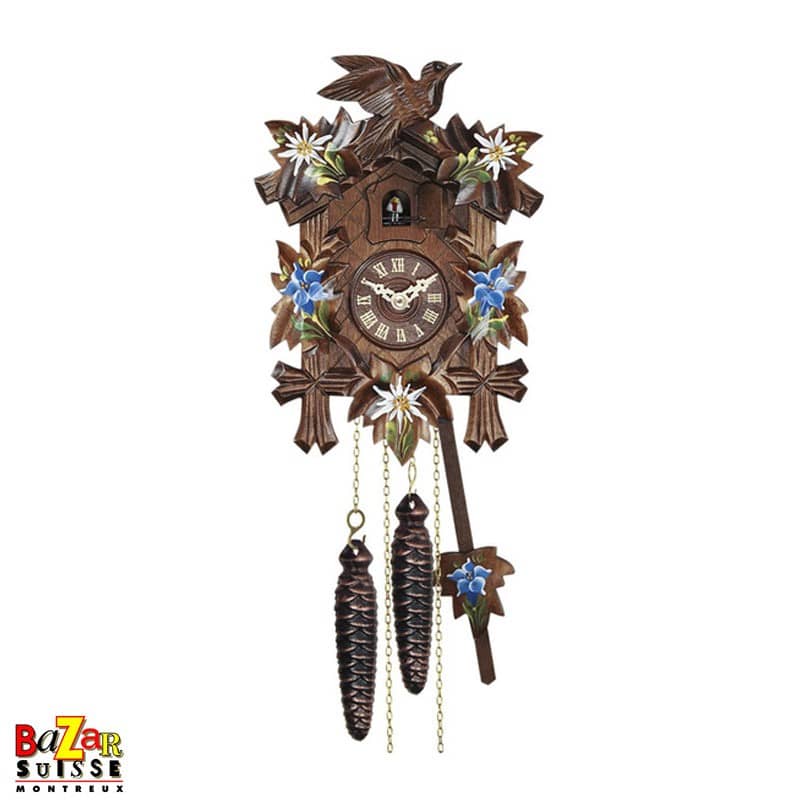 Orologio a cucù al quarzo – fiori dipinti