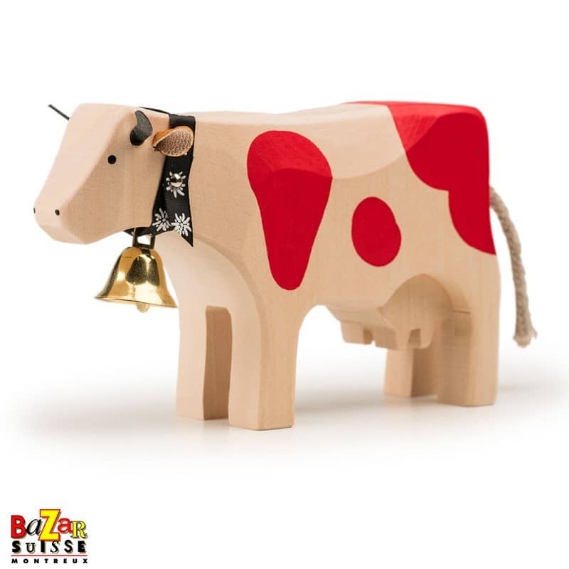 Red wooden cow - large