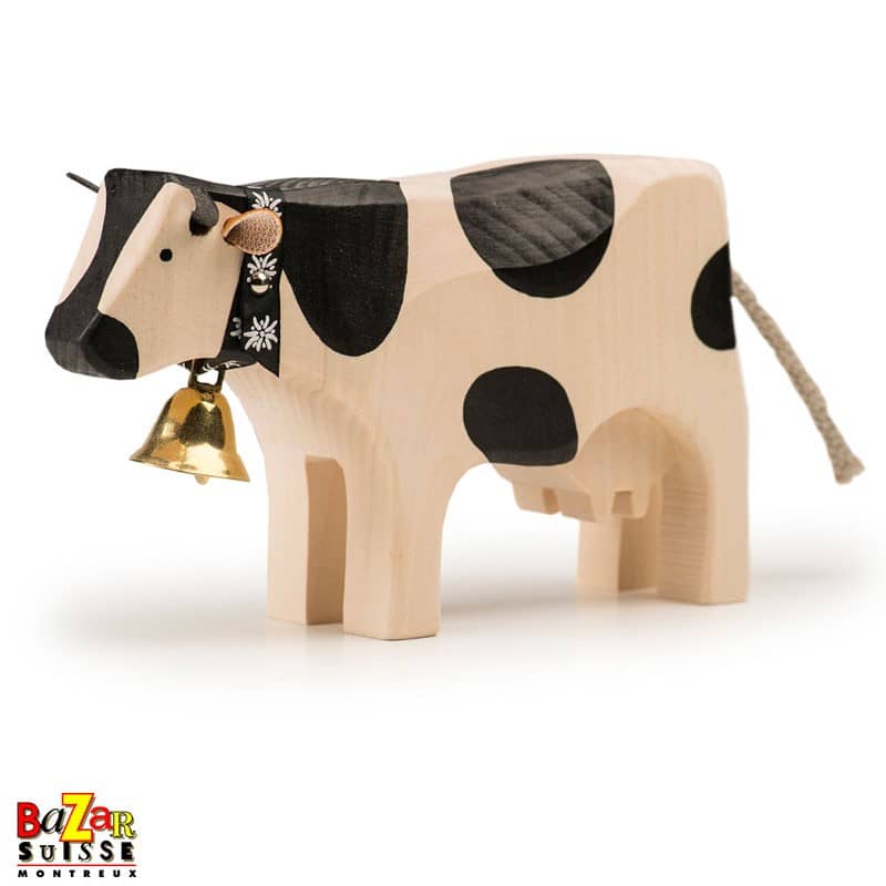 Black wooden cow – large