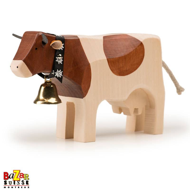 Brown wooden cow – large