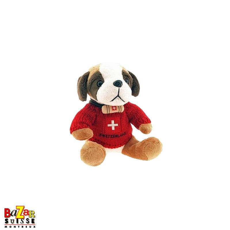 Peluche Saint-Bernard avec pull rouge