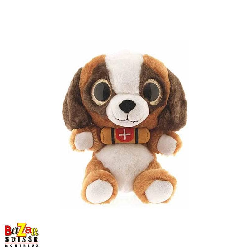 Peluche Saint-Bernard aux grands yeux