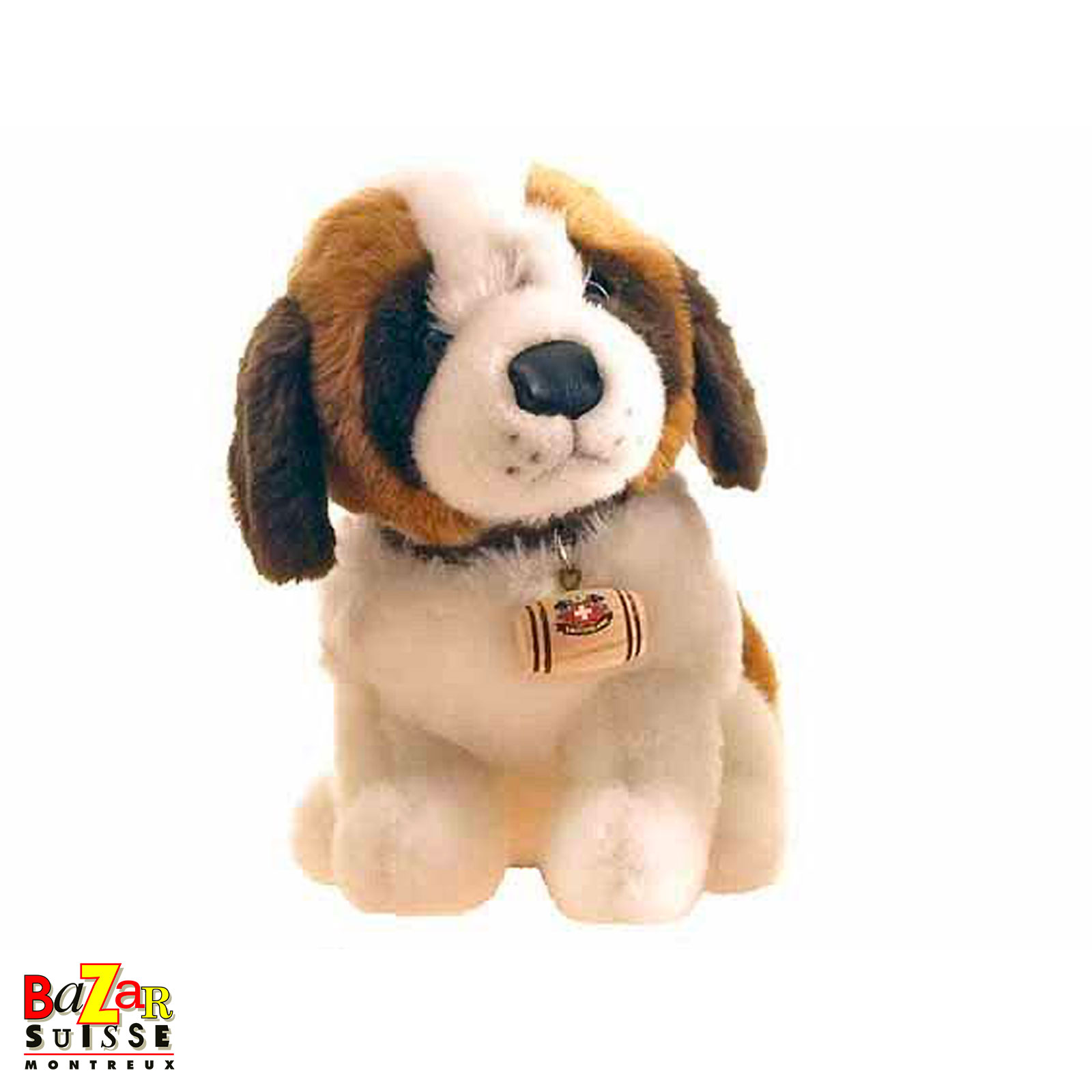 Seated Saint Bernard soft toy - 22 cm