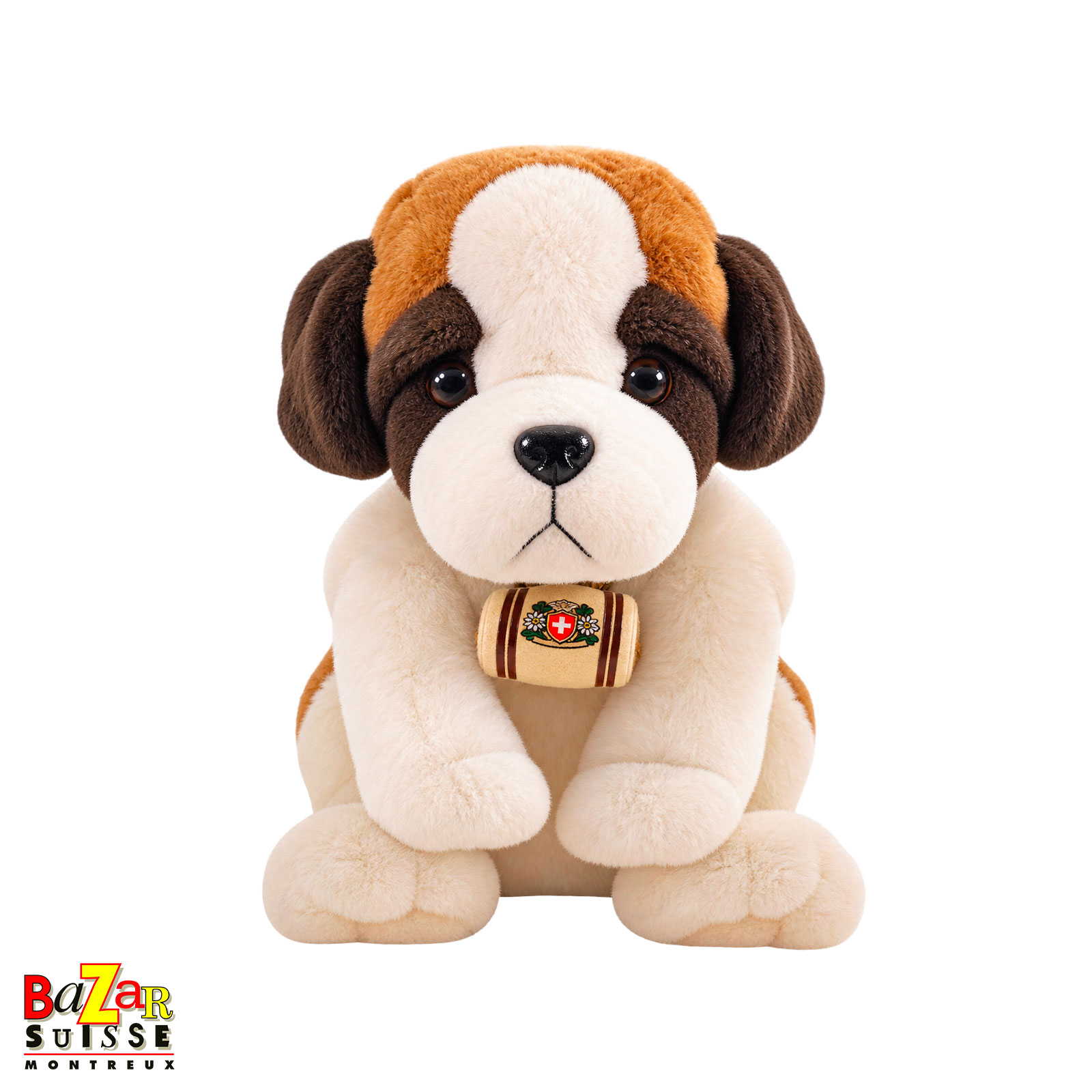 Seated Saint Bernard soft toy - 25 cm